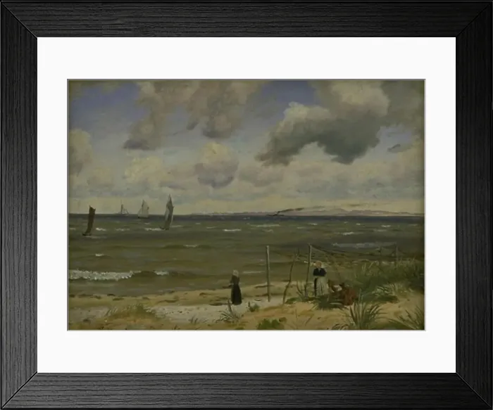 Framed Print : Hornbæk Strand in the North of Sealand, 1855. Creator: Vilhelm Kyhn Framed Print : Hornbæk Strand in the North of Sealand, 1855. Creator: Vilhelm Kyhn