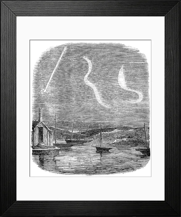 Framed Print : The Meteor, as seen over the Medina, Isle of Wight, 1856. Creator: Unknown Framed Print : The Meteor, as seen over the Medina, Isle of Wight, 1856. Creator: Unknown