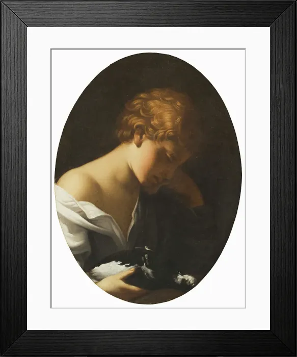 Framed Print : Child Holding a Dove, c17th century. Creator: Unknown Framed Print : Child Holding a Dove, c17th century. Creator: Unknown