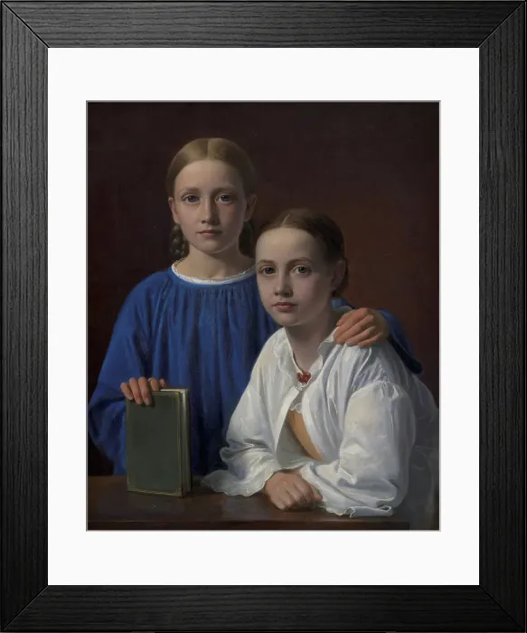 Framed Print : Meta Magdalene Hammerich and the Artist's Daughter Kristiane Konstantin Hansen;Two Young Girls, 1861 Creator: Constantin Hansen Framed Print : Meta Magdalene Hammerich and the Artist's Daughter Kristiane Konstantin Hansen;Two Young Girls, 1861 Creator: Constantin Hansen
