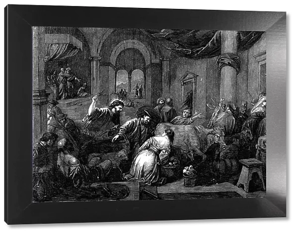 New Pictures in the National Gallery - 'Christ Driving the Money-Changers out of the Temple' - paint Creator: Unknown. New Pictures in the National Gallery - 'Christ Driving the Money-Changers out of the Temple' - paint Creator: Unknown