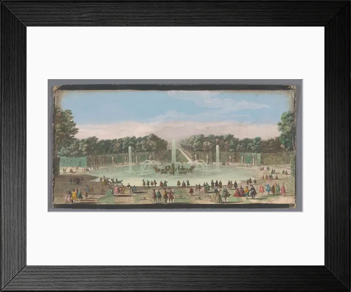 Framed Print : View of the Bassin d'Apollon in the garden of Versailles, 1700-1799. Creators: Anon, Jacques Rigaud Framed Print : View of the Bassin d'Apollon in the garden of Versailles, 1700-1799. Creators: Anon, Jacques Rigaud