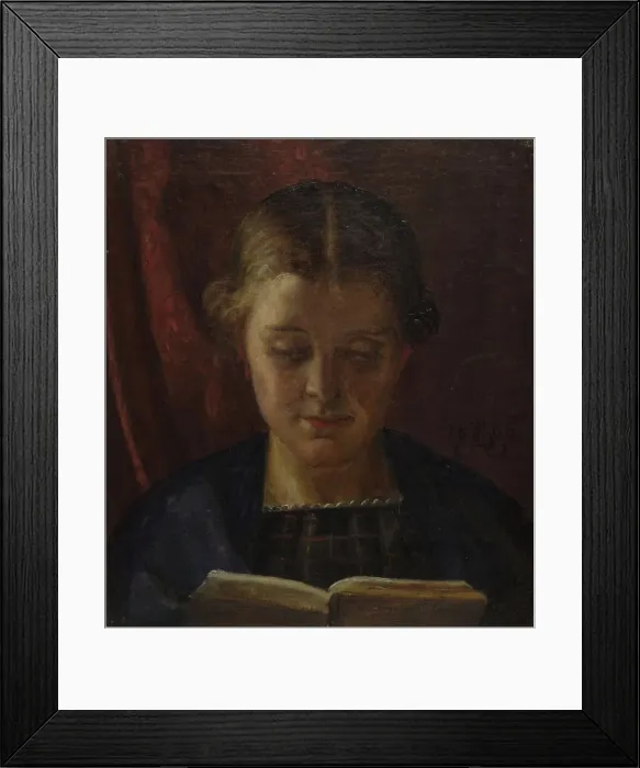 Framed Print : Elisabeth Zahrtmann, the artist's sister, reading, 1866. Creator: Kristian Zahrtmann Framed Print : Elisabeth Zahrtmann, the artist's sister, reading, 1866. Creator: Kristian Zahrtmann