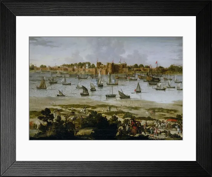 Framed Print : View of the Harbor of Surat (Gujarat), c.1670. Creator: Anon Framed Print : View of the Harbor of Surat (Gujarat), c.1670. Creator: Anon