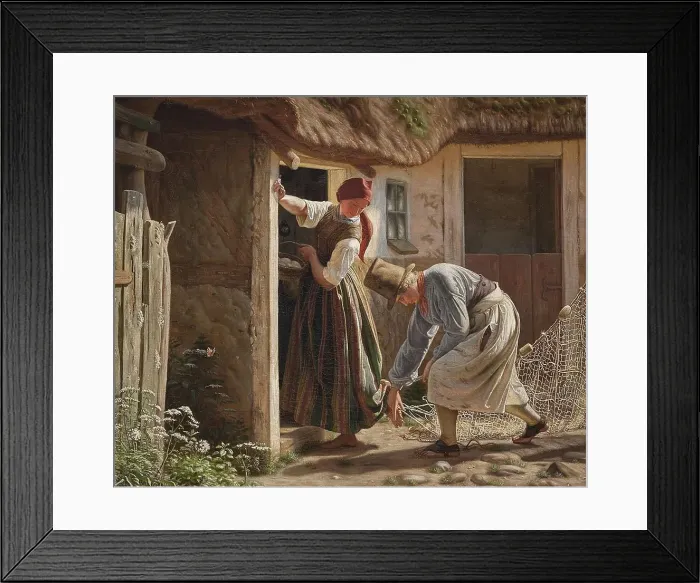 Framed Print : The Girl, Caught in the Net, 1869. Creator: Christen Dalsgaard Framed Print : The Girl, Caught in the Net, 1869. Creator: Christen Dalsgaard