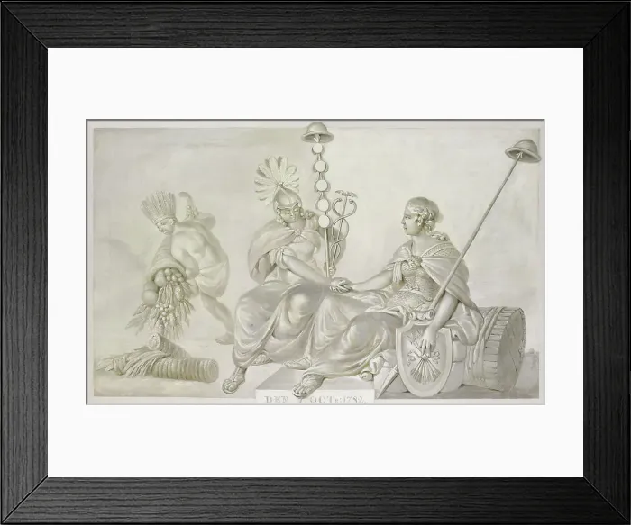 Framed Print : Allegory of the Treaty of Friendship and Commerce between the States General of the United Netherla Creator: Anon Framed Print : Allegory of the Treaty of Friendship and Commerce between the States General of the United Netherla Creator: Anon