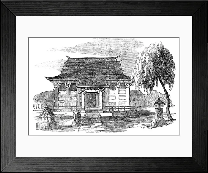 Framed Print : Temple at Hakodade, 1856. Creator: Unknown Framed Print : Temple at Hakodade, 1856. Creator: Unknown