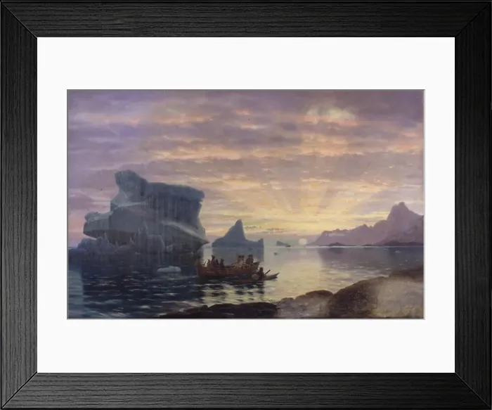 Framed Print : A Stretch of Coast in Greenland. Midnight, 1872. Creator: Carl Rasmussen Framed Print : A Stretch of Coast in Greenland. Midnight, 1872. Creator: Carl Rasmussen
