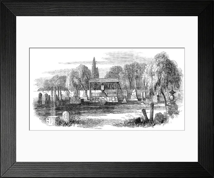 Framed Print : Temple and Burial-place at Hakodade, 1856. Creator: Unknown Framed Print : Temple and Burial-place at Hakodade, 1856. Creator: Unknown