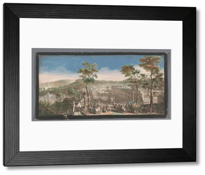 Framed Print : View of the Château de Saint-Cloud, 1730. Creators: Anon, Jacques Rigaud Framed Print : View of the Château de Saint-Cloud, 1730. Creators: Anon, Jacques Rigaud