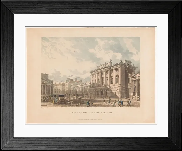 Framed Print : View of the Bank of England, 1816. Creator: Daniel Havell Framed Print : View of the Bank of England, 1816. Creator: Daniel Havell
