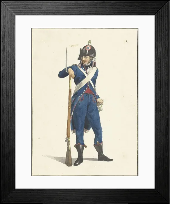 Framed Print : Member of the Rotterdam armed citizen force with a rifle, 1758-1805. Creator: Dirk Langendijk Framed Print : Member of the Rotterdam armed citizen force with a rifle, 1758-1805. Creator: Dirk Langendijk