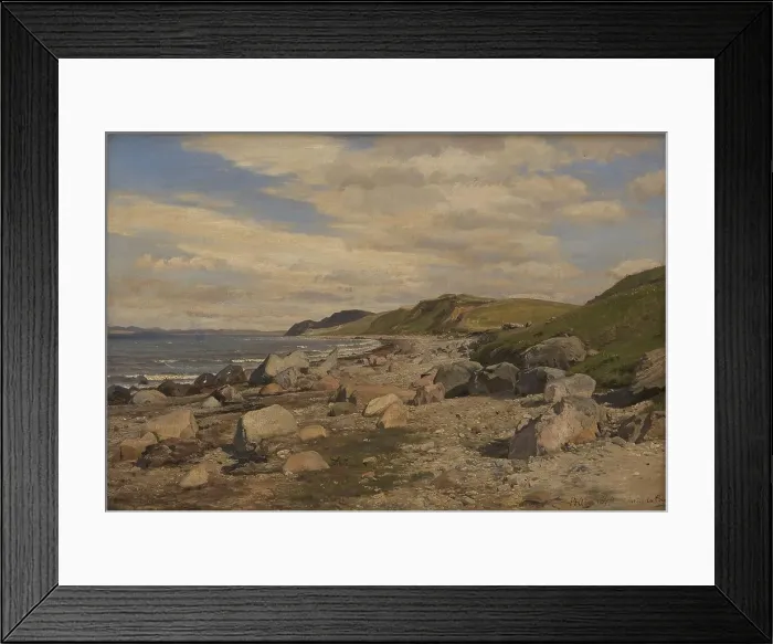 Framed Print : Beach section at Helgenæs, 1877. Creator: Janus Andreas Bartholin la Cour Framed Print : Beach section at Helgenæs, 1877. Creator: Janus Andreas Bartholin la Cour