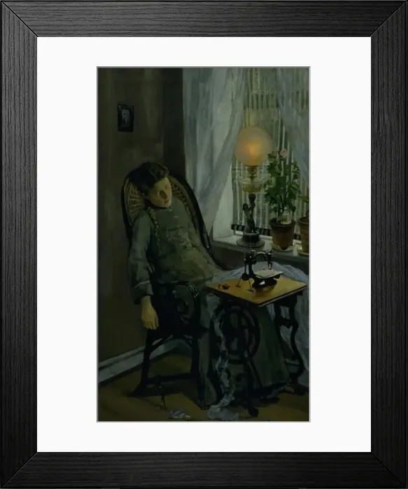 Framed Print : The Seamstress, 1880. Creator: Christian Krohg Framed Print : The Seamstress, 1880. Creator: Christian Krohg