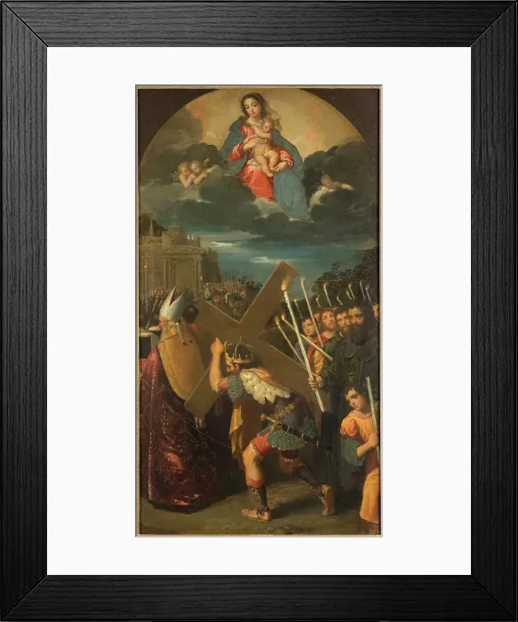 Framed Print : Emperor Heraclius Carrying the Cross to Jerusalem, c16th century. Creator: Unknown Framed Print : Emperor Heraclius Carrying the Cross to Jerusalem, c16th century. Creator: Unknown