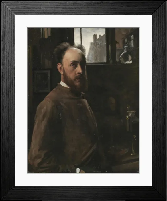 Framed Print : Self-Portrait, 1880. Creator: Frans Schwartz Framed Print : Self-Portrait, 1880. Creator: Frans Schwartz