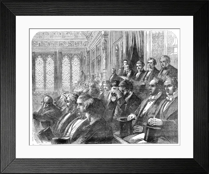 Framed Print : The Strangers Gallery in the House of Commons, 1857. Creator: Unknown Framed Print : The Strangers Gallery in the House of Commons, 1857. Creator: Unknown