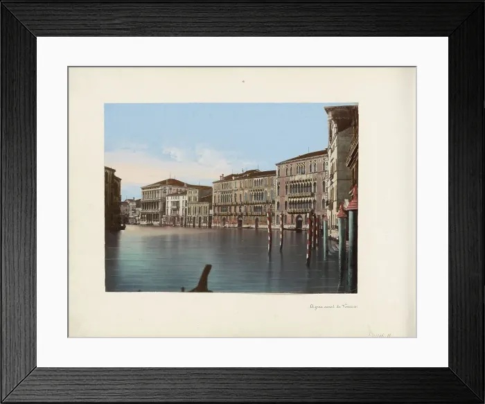 Framed Print : Bend in the Canal Grande in Venice, 1850-1876. Creator: Anon Framed Print : Bend in the Canal Grande in Venice, 1850-1876. Creator: Anon