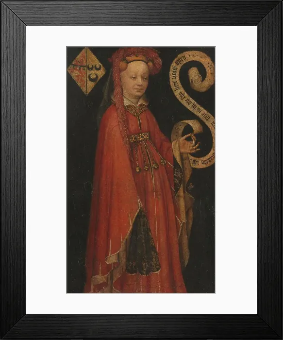 Framed Print : Portrait of Lysbeth van Duvenvoorde, c.1430. Creator: Anon Framed Print : Portrait of Lysbeth van Duvenvoorde, c.1430. Creator: Anon