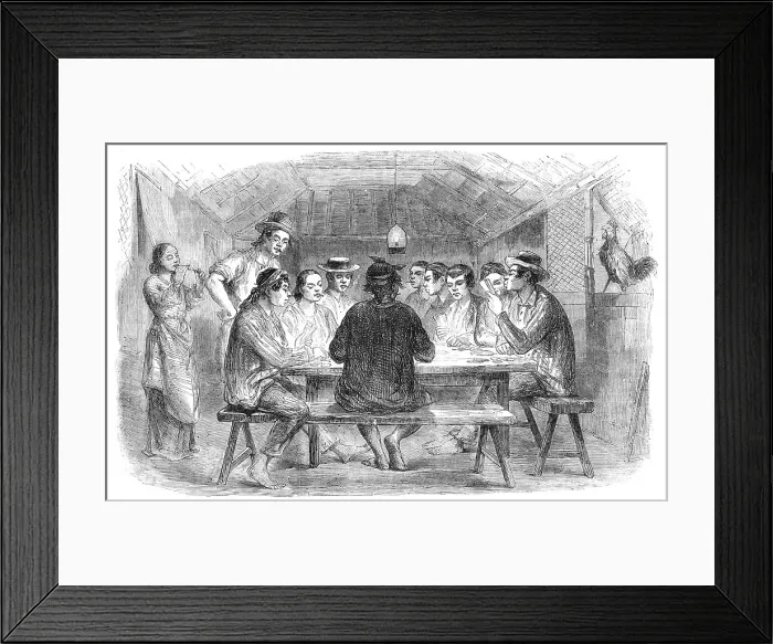 Framed Print : Panguingui (Card-Playing) in Manilla, 1857. Creator: Unknown Framed Print : Panguingui (Card-Playing) in Manilla, 1857. Creator: Unknown