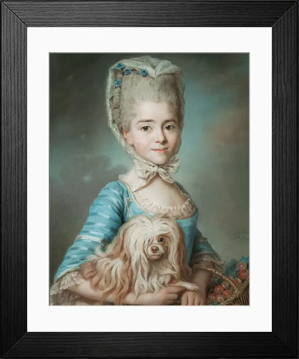 Framed Print : Augustine-Suzanne Roslin (1760-1831), married to Louis Suzanne Claire Carteron de Barmont... 1771. Creator: Marie-Suzanne Giroust Framed Print : Augustine-Suzanne Roslin (1760-1831), married to Louis Suzanne Claire Carteron de Barmont... 1771. Creator: Marie-Suzanne Giroust