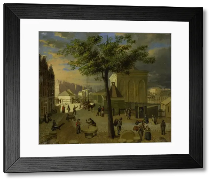 Framed Print : The Slijpsteenmarkt and Het Zeerecht, Amsterdam, 1825-1874. Creator: Unknown Framed Print : The Slijpsteenmarkt and Het Zeerecht, Amsterdam, 1825-1874. Creator: Unknown