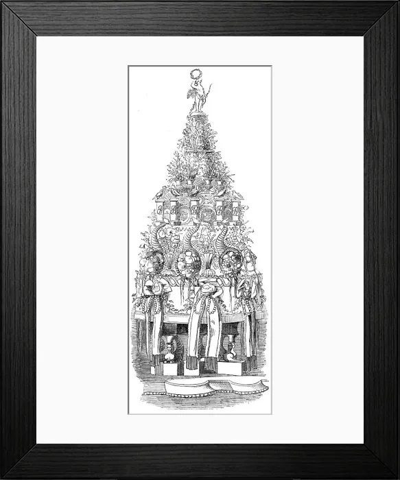 Framed Print : Marriage of Sir Robert Peel and Lady Emily Hay - the Bridecake, 1856. Creator: Unknown Framed Print : Marriage of Sir Robert Peel and Lady Emily Hay - the Bridecake, 1856. Creator: Unknown