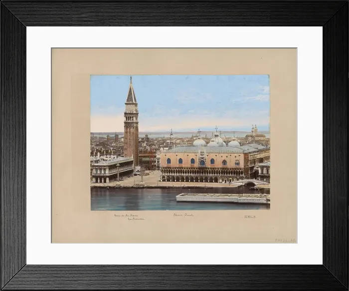 Framed Print : View of the Doge's Palace, the Campanile and surrounding buildings in Venice, 1850-1876. Creator: Anon Framed Print : View of the Doge's Palace, the Campanile and surrounding buildings in Venice, 1850-1876. Creator: Anon