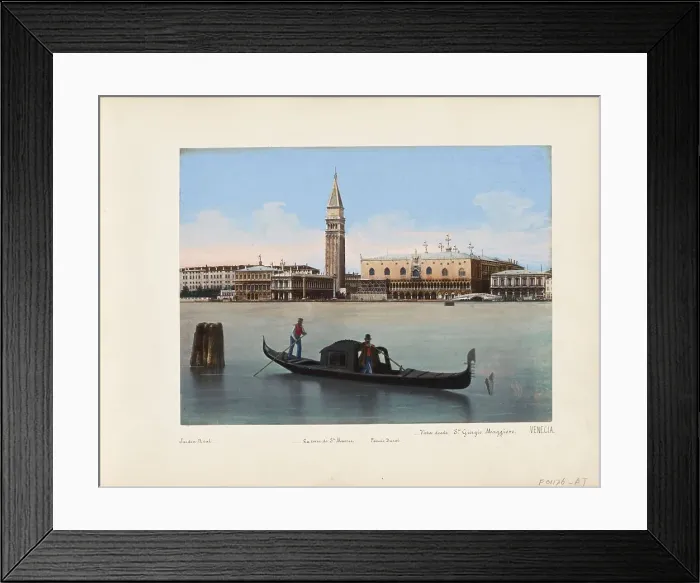 Framed Print : View of the Doge's Palace, the Campanile and surrounding buildings in Venice... 1850-1876. Creator: Anon Framed Print : View of the Doge's Palace, the Campanile and surrounding buildings in Venice... 1850-1876. Creator: Anon