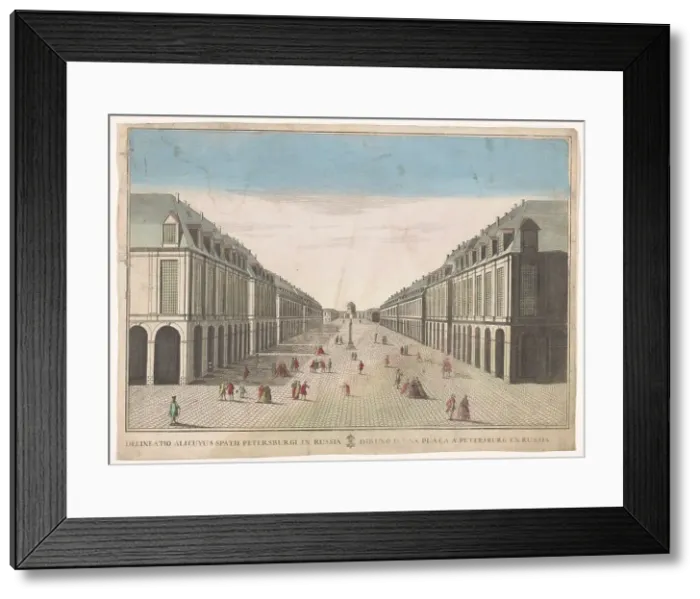 Framed Print : View of a square in Saint Petersburg, 1700-1799. Creator: Unknown Framed Print : View of a square in Saint Petersburg, 1700-1799. Creator: Unknown
