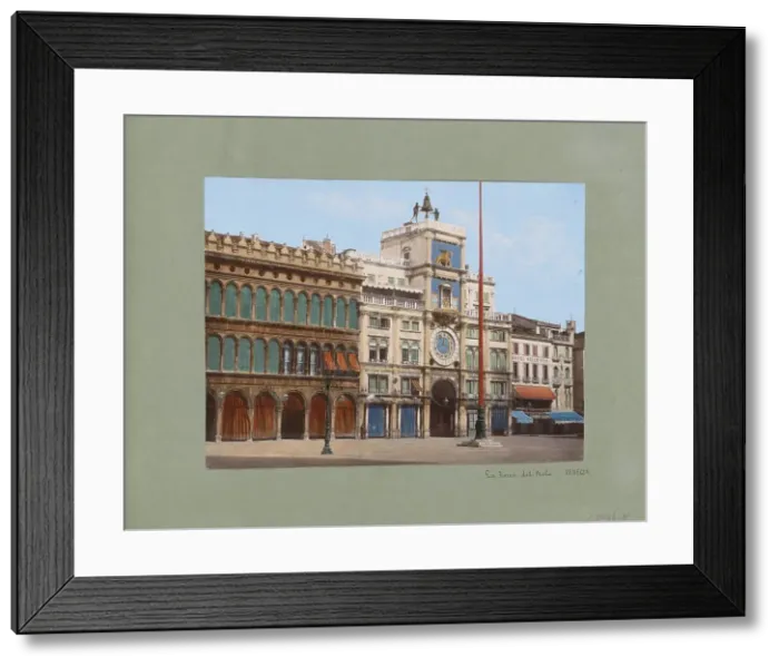 Framed Print : Torre dell'orologio and adjacent buildings in Venice, 1850-1876. Creator: Anon Framed Print : Torre dell'orologio and adjacent buildings in Venice, 1850-1876. Creator: Anon