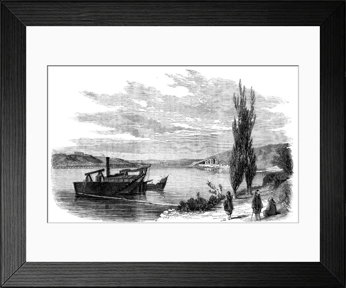 Framed Print : Careening Bay, Sebastopol - sketched by J. A. Crowe, 1856. Creator: J. A. Crowe Framed Print : Careening Bay, Sebastopol - sketched by J. A. Crowe, 1856. Creator: J. A. Crowe