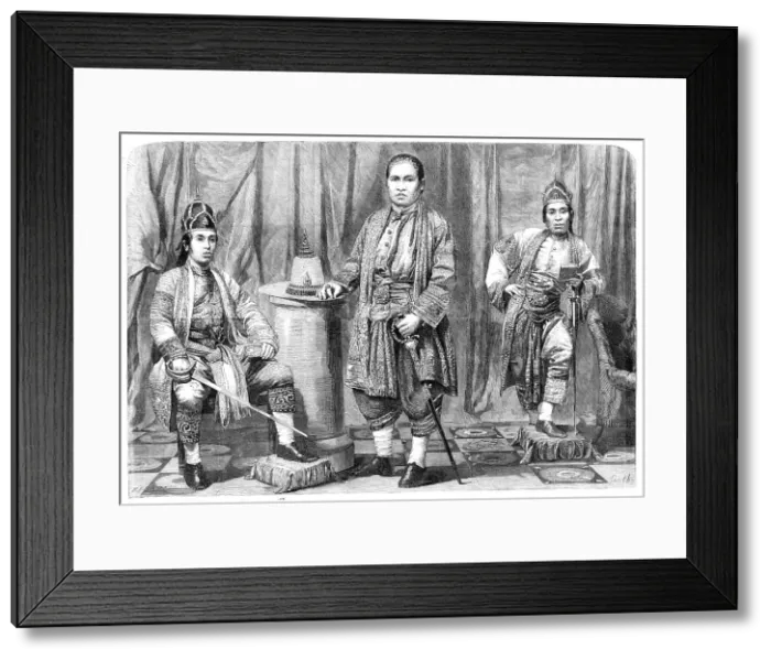 Framed Print : The Siamese Ambassadors - from photographs by Mayall, 1857. Creator: Smyth Framed Print : The Siamese Ambassadors - from photographs by Mayall, 1857. Creator: Smyth
