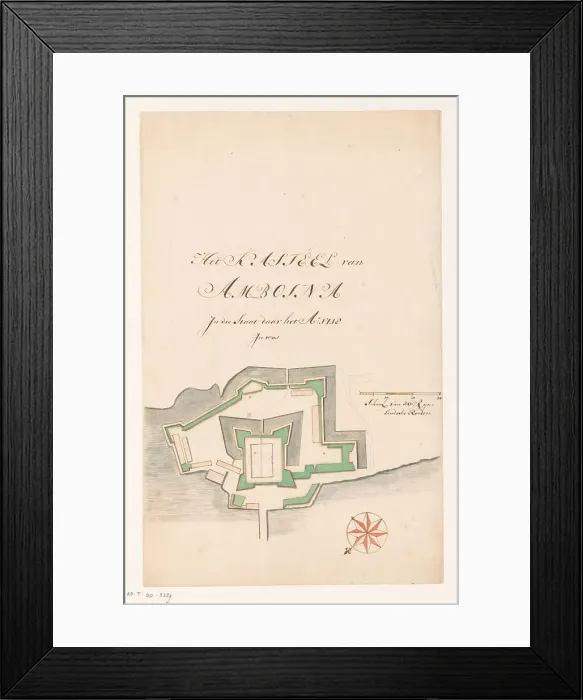 Framed Print : Plan of Fort Victoria, Ambon, 1718. Creator: Anon Framed Print : Plan of Fort Victoria, Ambon, 1718. Creator: Anon