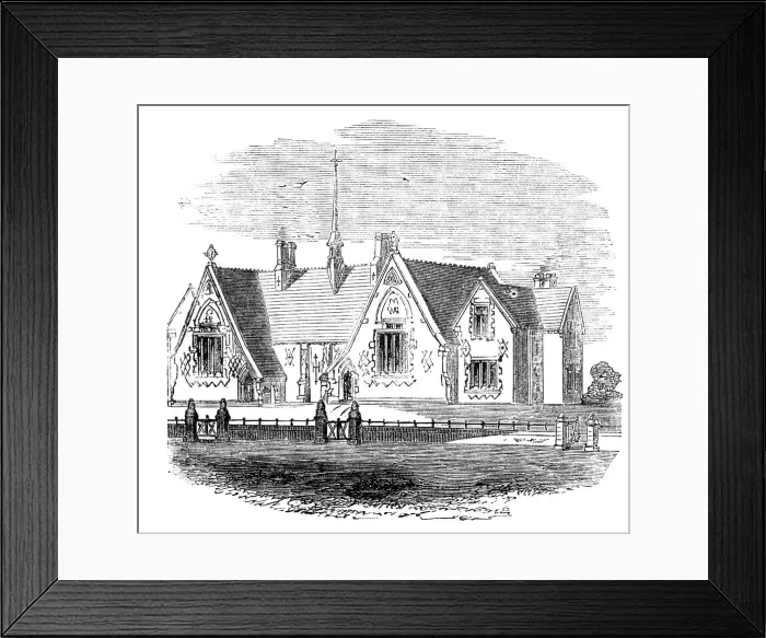 Framed Print : New National Schools, Hemel-Hempstead, Herts. 1856. Creator: Unknown Framed Print : New National Schools, Hemel-Hempstead, Herts. 1856. Creator: Unknown