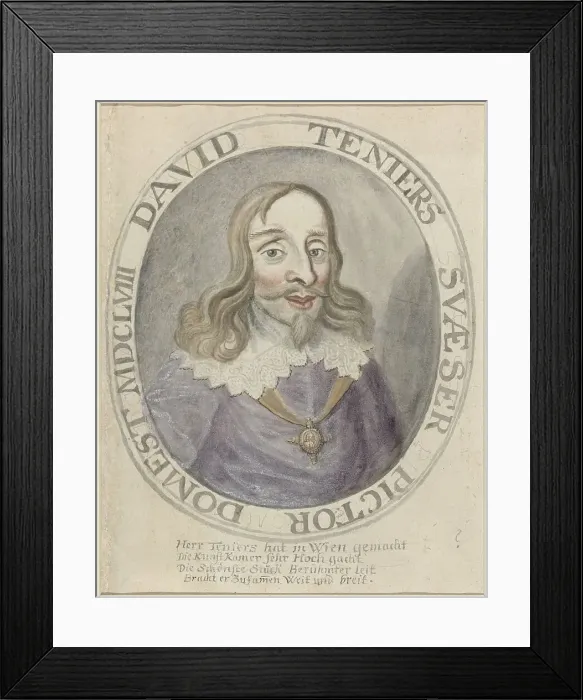 Framed Print : Portrait of the painter David Teniers the Younger, c.1658. Creator: Anon Framed Print : Portrait of the painter David Teniers the Younger, c.1658. Creator: Anon