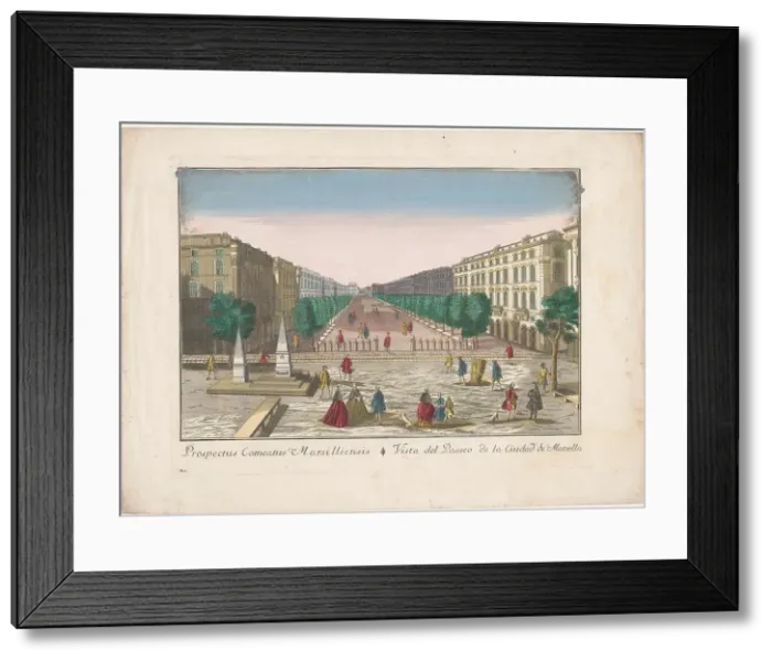 Framed Print : View of a promenade in Marseille, 1700-1799. Creator: Unknown Framed Print : View of a promenade in Marseille, 1700-1799. Creator: Unknown