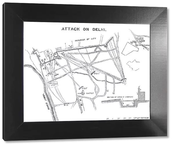 Plan of the Attack on Delhi, 1857. Creator: Unknown