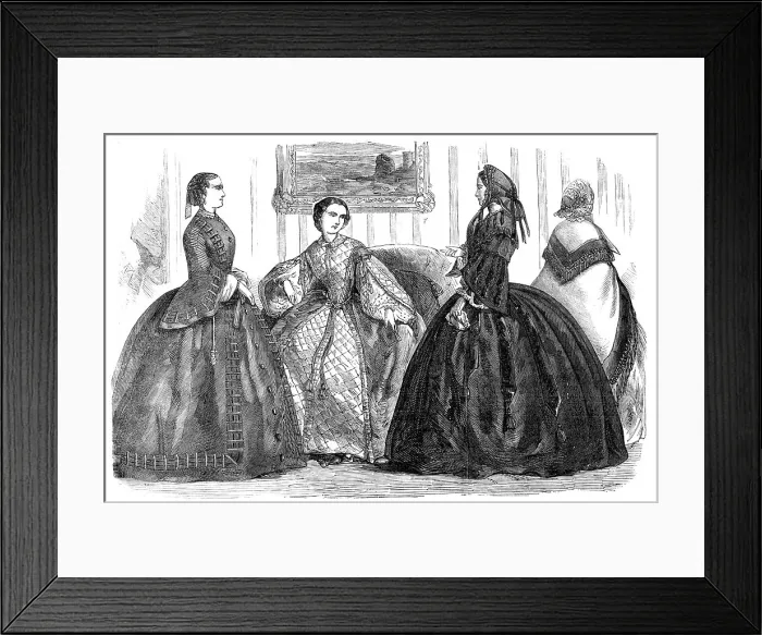 Framed Print : Fashions for December, 1857. Creator: Unknown Framed Print : Fashions for December, 1857. Creator: Unknown