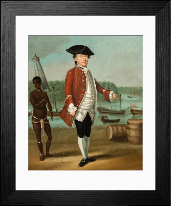 Framed Print : Merchant and an Enslaved Servant, c.1750-c.1799. Creator: Anon Framed Print : Merchant and an Enslaved Servant, c.1750-c.1799. Creator: Anon