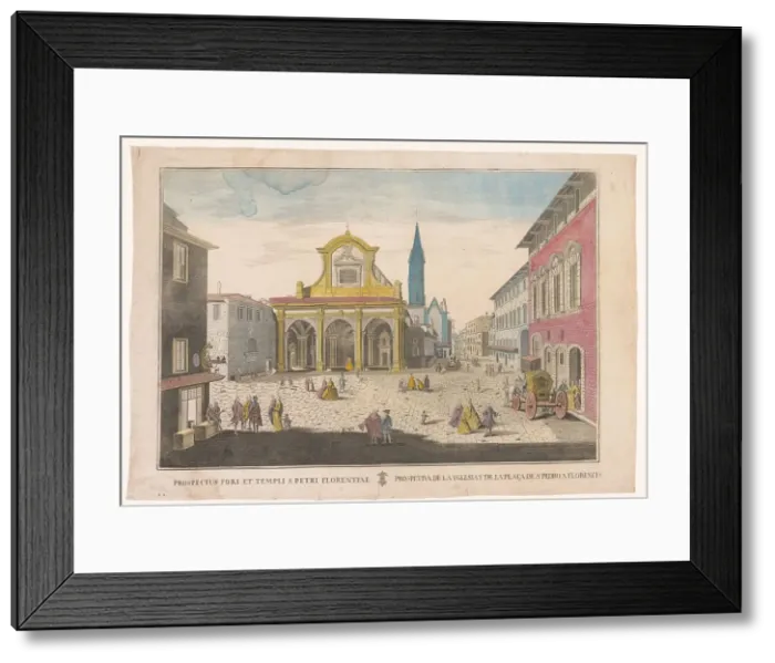 Framed Print : View of a square in Florence, 1700-1799. Creator: Unknown Framed Print : View of a square in Florence, 1700-1799. Creator: Unknown