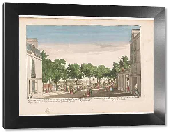 View of a boulevard in Paris, seen from Rue des Filles du Calvaire towards... 1745-1775. Creator: Anon