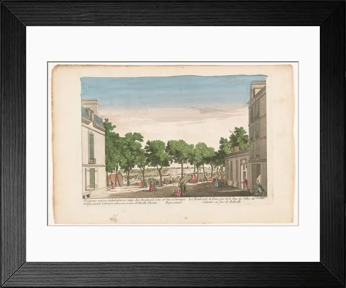 Framed Print : View of a boulevard in Paris, seen from Rue des Filles du Calvaire towards... 1745-1775. Creator: Anon Framed Print : View of a boulevard in Paris, seen from Rue des Filles du Calvaire towards... 1745-1775. Creator: Anon
