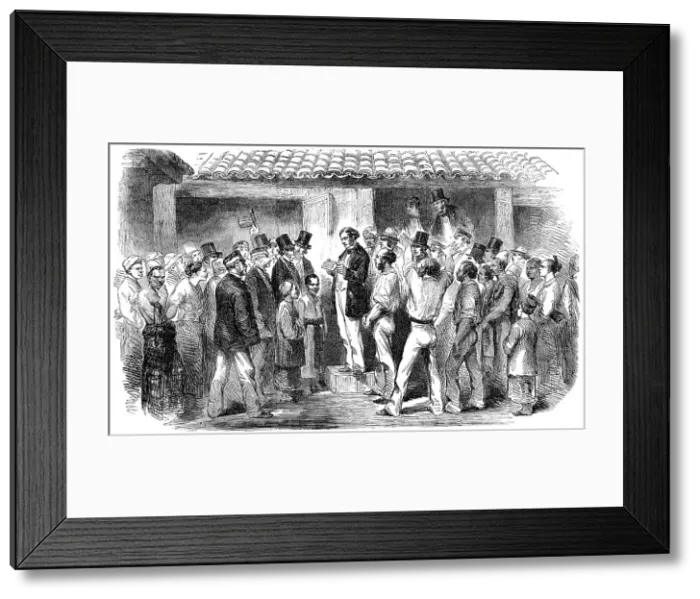 Framed Print : Reading the News of the Fall of Sebastopol at Ceylon, 1856. Creator: Unknown Framed Print : Reading the News of the Fall of Sebastopol at Ceylon, 1856. Creator: Unknown