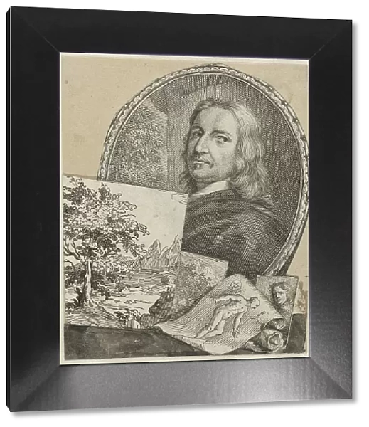 Portrait of Philippe de Champaigne in collage, 1718-1721. Creator: Arnold Houbraken