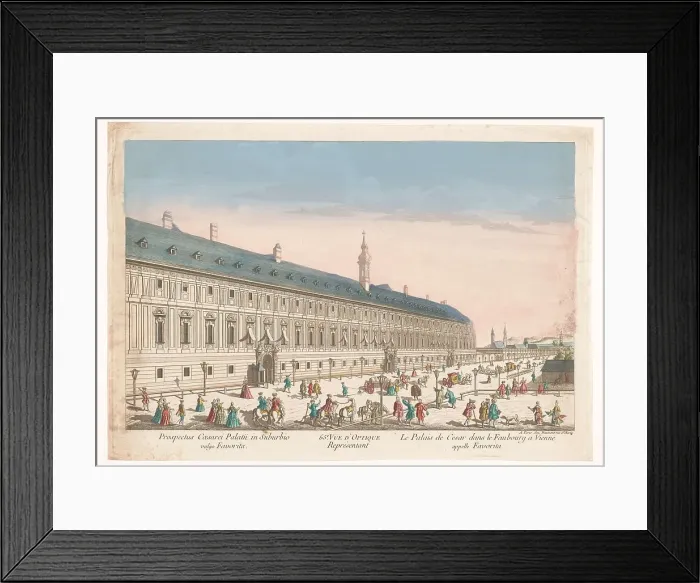Framed Print : View of an imperial palace in a suburb in Vienna, 1745-1775. Creator: Anon Framed Print : View of an imperial palace in a suburb in Vienna, 1745-1775. Creator: Anon
