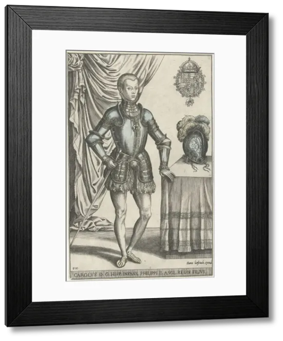 Framed Print : Portrait of Don Carlos, 1546-1562. Creator: Frans Huys Framed Print : Portrait of Don Carlos, 1546-1562. Creator: Frans Huys