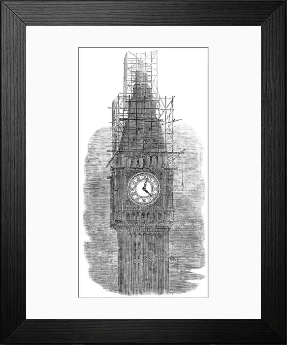 Framed Print : The Great Clock-Dial of the New Houses of Parliament, illuminated, 1856. Creator: Unknown Framed Print : The Great Clock-Dial of the New Houses of Parliament, illuminated, 1856. Creator: Unknown