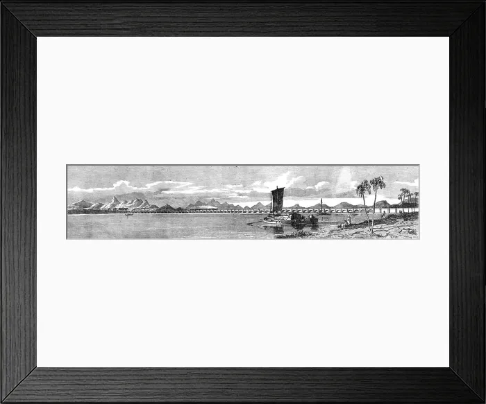 Framed Print : Viaduct on the Madras Railway across the River Poiney, in Arcot, 1857. Creator: Unknown Framed Print : Viaduct on the Madras Railway across the River Poiney, in Arcot, 1857. Creator: Unknown