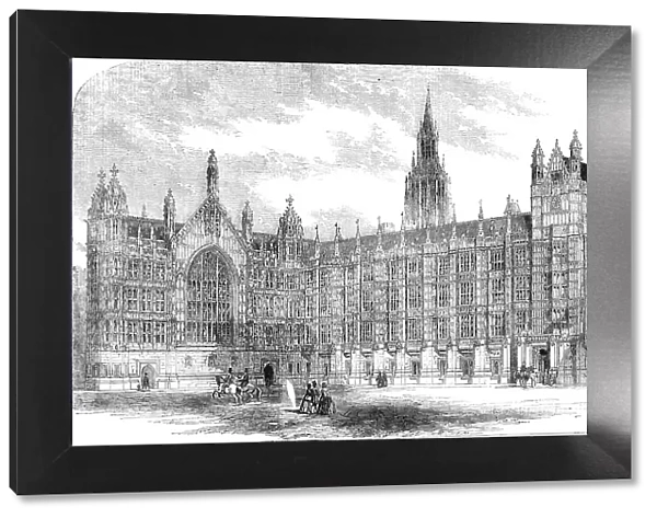 The Peers-Front, New Palace of Westminster, 1856. Creator: J. & A.W.. The Peers-Front, New Palace of Westminster, 1856. Creator: J. & A.W